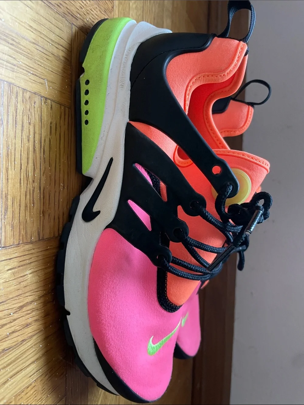 Nike women’s sunset prestos Pink, Orange & Lime Green Athletic Sneakers